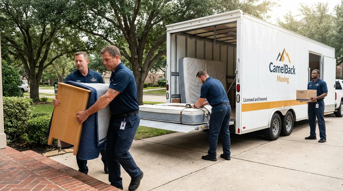 Crew loading residential truck for cross-state move from Novi, MI